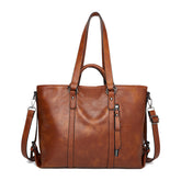 Aileese Tote Handbags for Women Retro Soft Leather Hobo Purses Fashion Crossbody Large Shoulder Bags Brown
